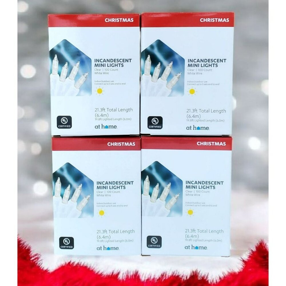 4 New Clear String Lights White Cord 100 Bulbs Wedding Patio Party Christmas